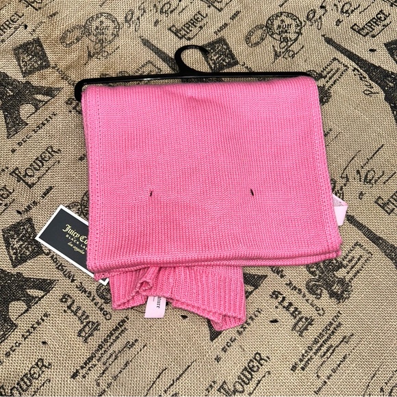Juicy Couture NWT! Pink Gold Black 2 Piece Hat & Scarf Set - Picture 7 of 11